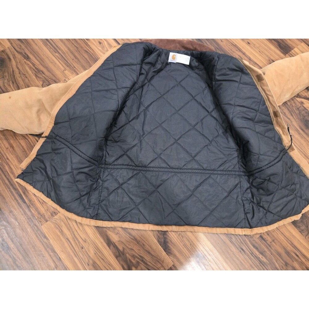 Vtg Carhartt Arctic Duck Canvas Chore Jacket Mens XL Brown Quilted Lined - Picture 5 of 16